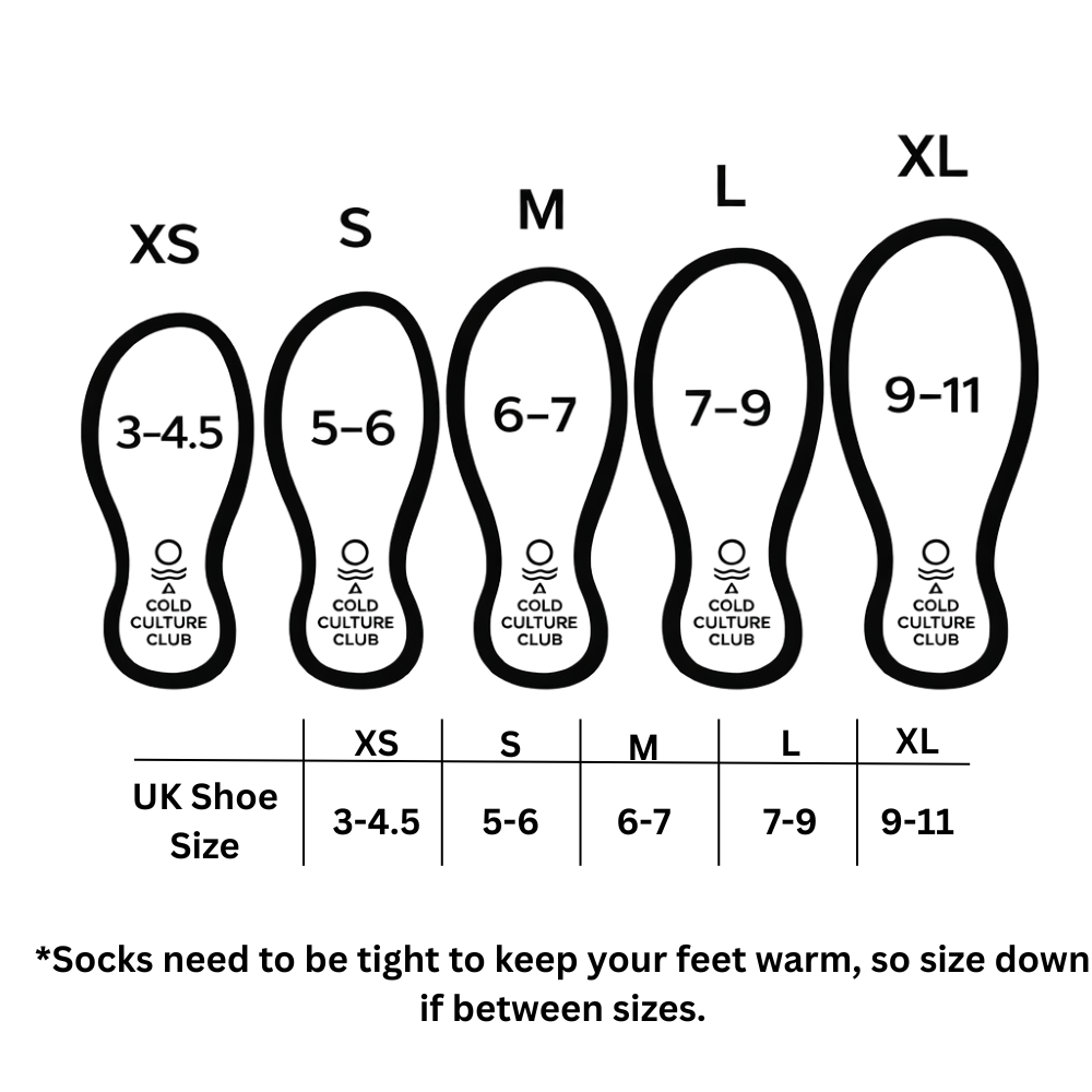Swim sock size guide