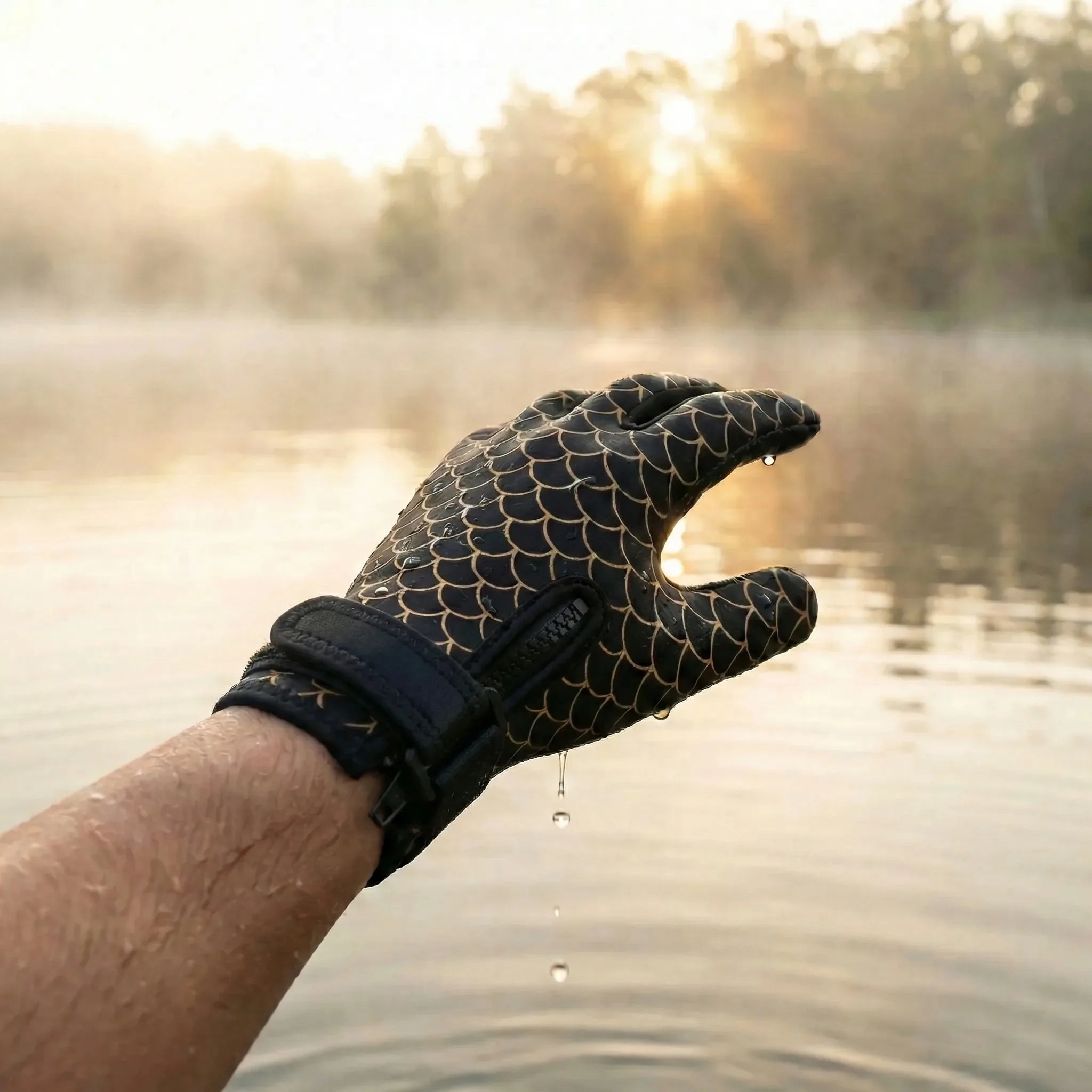 PRE ORDER - Neoprene Swim Gloves: Black Scale