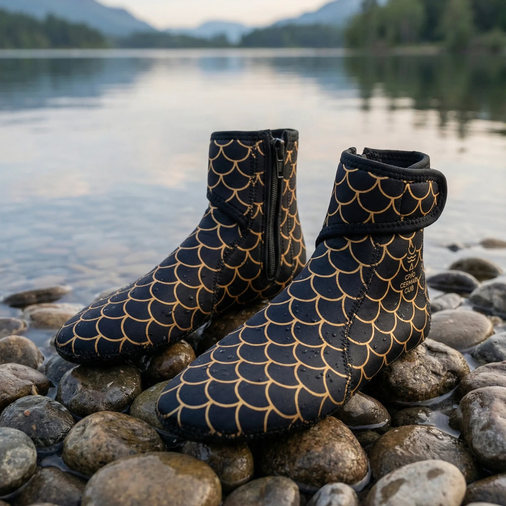 Neoprene Swim Socks: Black Scale - PRE ORDER