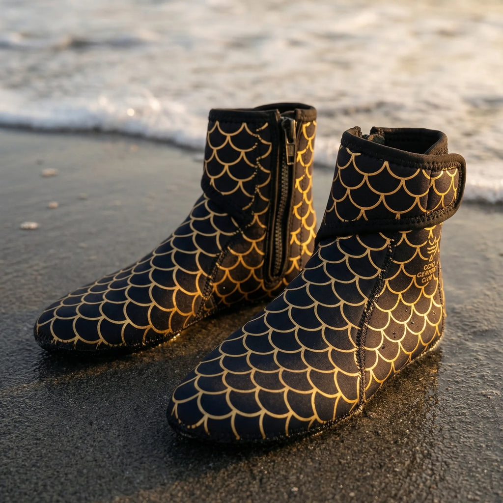 Neoprene Swim Socks: Black Scale - PRE ORDER