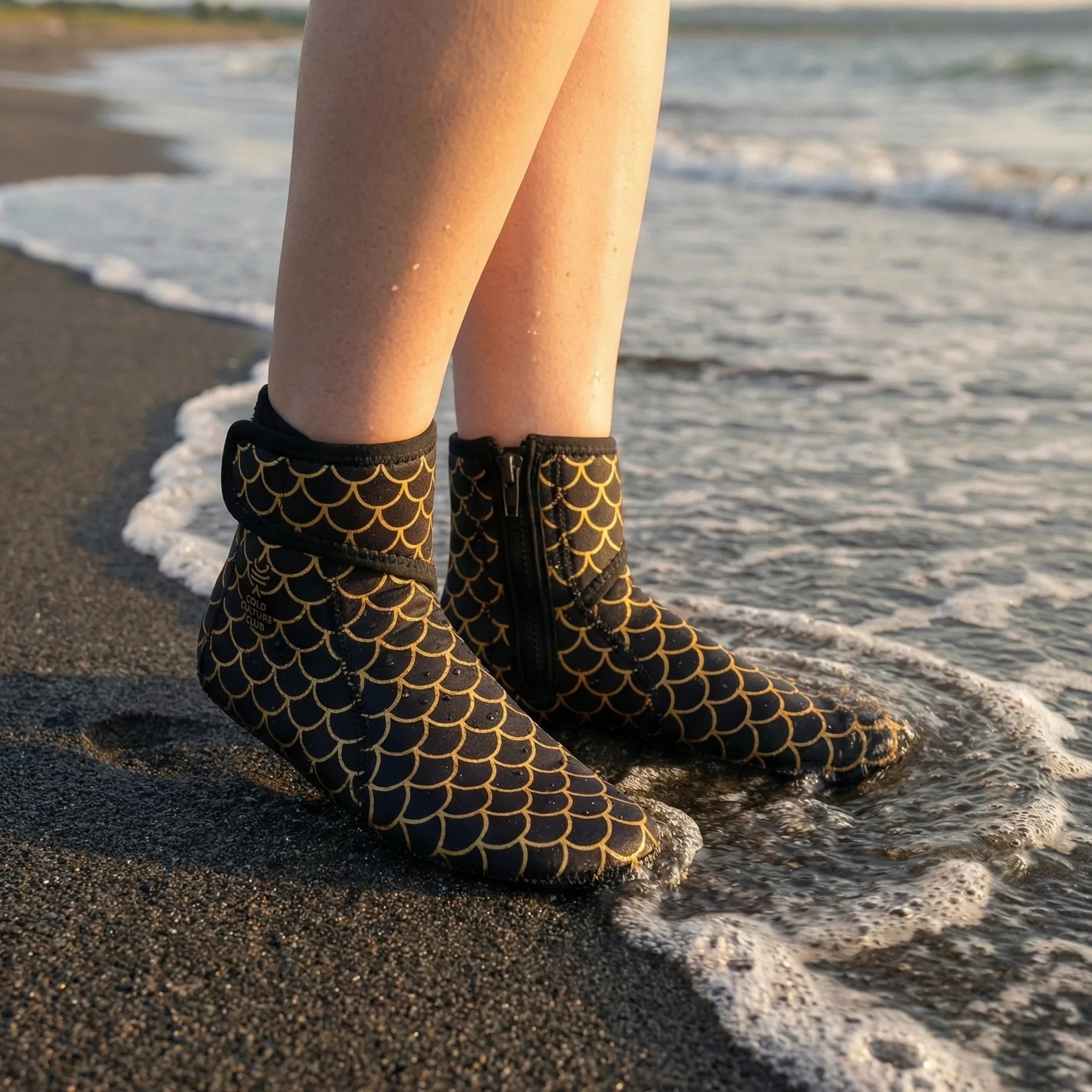 PRE ORDER - Neoprene Swim Socks: Black Scale