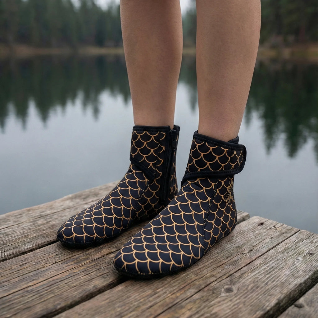 Neoprene Swim Socks: Black Scale - PRE ORDER